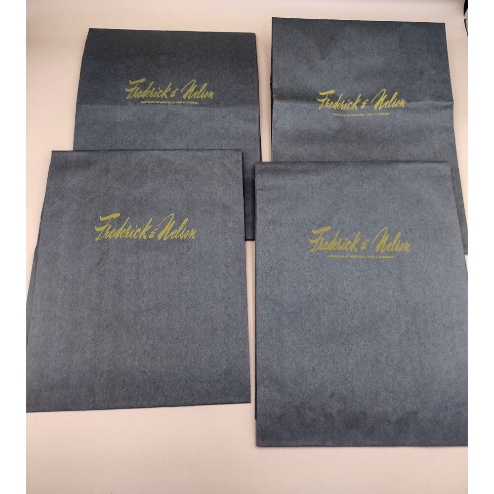 Vintage Fredericks & Nelson Gray Paper Shopping Bags 12x6x4" Seattle WA Historic
